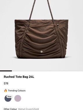 lululemon athletica Ruched Tote Bag in Walnut Crunch Brown
